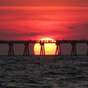 Florida Sunset Behind Pier